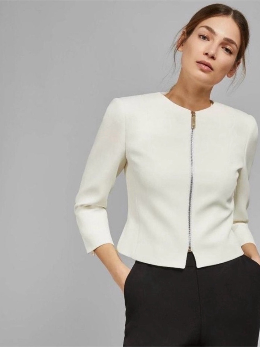 TED BAKER Eliaana Curved Hem Cropped Jacket